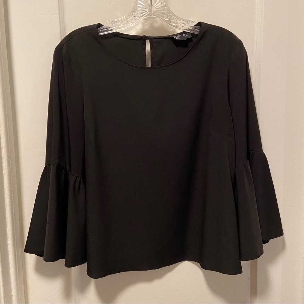 Topshop Split Bell Sleeve Blouse